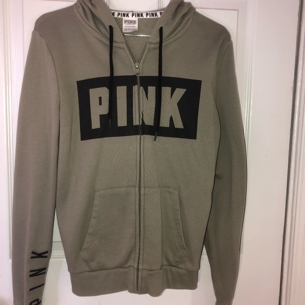 green PINK zip up jacket